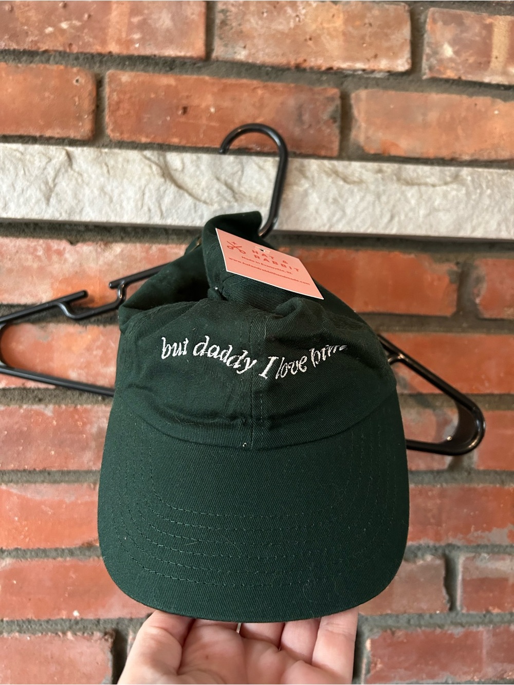 Green 'but daddy I love him' Embroidered Hat - Picture 2 of 2